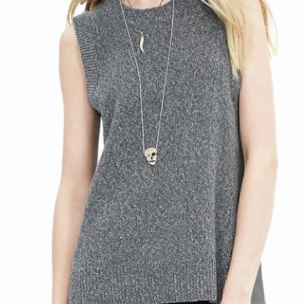 Like new BANANA REPUBLIC sweater top faux leather